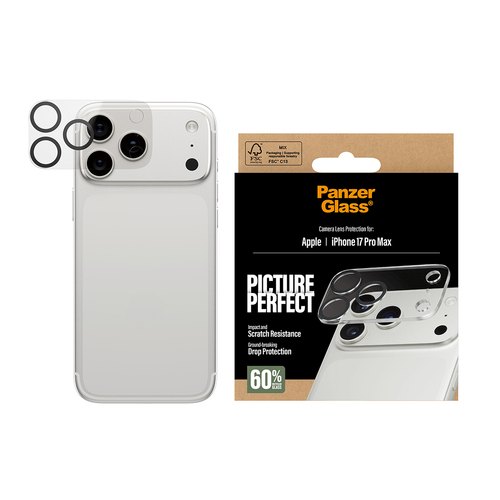 PanzerGlass ® PicturePerfect Camera Lens Protector iPhone 17 Pro Max Doorzichtige schermbeschermer Apple 1 stuk(s)