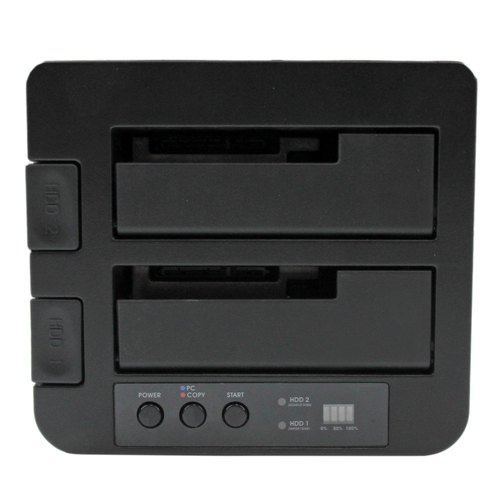 StarTech.com Dual Bay Hard Drive Cloner, Standalone USB 3.2 Gen 1 (5 Gbps) / eSATA naar 2.5/3.5" SATA III HDD/SSD Kloner/Copier, Harde Schijf Duplicator Dock, Hard Disk Copy