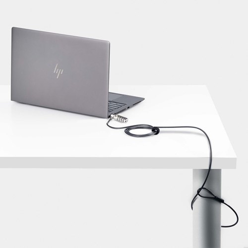 StarTech.com Dun Noble Wedge® Compatibel Laptop Kabelslot, 1,5m Laptop Beveiligingskabel, Anti-Diefstal Slot voor Laptop/Notebook, Snijbestendige Kabel, 4-Cijferslot