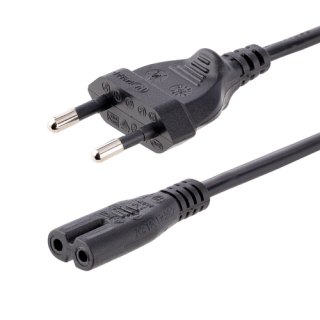 StarTech.com 2m Laptop Stroomkabel, EU Plug naar C7, 2.5A 250V, 18AWG, Laptop Vervangkabel, Printer Voedingkabel, Laptop Lader Kabel / Laadkabel, UL-Listed