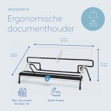 R-Go Tools Documenthouder R-Go Flex Read, ergonomisch, met soft foam polssteun, transparant acrylaat