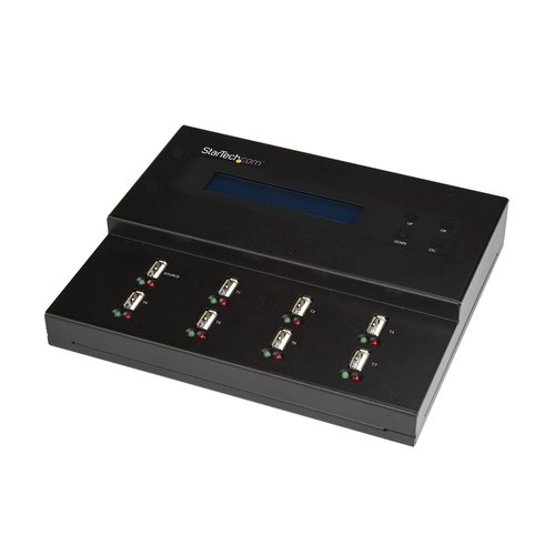 StarTech.com Standalone 1 naar 7 USB Thumb Drive Cloner en Wisser, Multiple USB Flash Drive Kloner, System/File/Whole-Drive Copy aan 1.5 GB/min, Single en 3-Pass Erase, LCD Display
