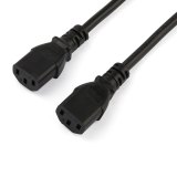 StarTech.com 2m Computer Splitter Stroomkabel, 18AWG, EU Schuko naar 2x C13, 10A 250V, Zwart, AC Vervangkabel, Printer Voedingskabel, PC Power Supply Kabel, TV/Monitor Electriciteitssnoer, UL-Listed