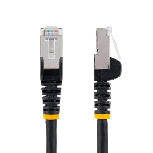 StarTech.com 50cm CAT6a Ethernet Kabel, Zwart, Low Smoke Zero Halogen (LSZH), 10GbE 500MHz 100W PoE++ Snagless RJ-45 S/FTP Netwerk Patch Kabel met Trekontlasting, Fluke Tested/ETL