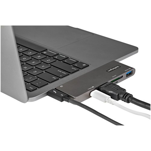 StarTech.com USB C Multiport Adapter voor MacBook Pro/Air - USB Type-C naar 4K HDMI, 100W Power Delivery Pass-through, SD/MicroSD Slot, 2-Port USB 3.0 Hub - Compacte USB-C Mini Dock