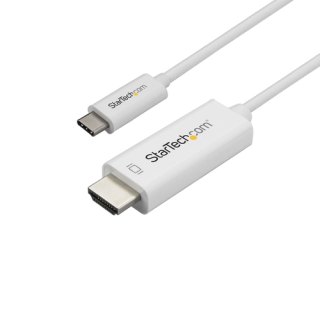 StarTech.com 1m USB C naar HDMI Kabel, 4K 60Hz USB Type C naar HDMI 2.0 Video Adapter Kabel, Thunderbolt 3 Compatibel, Laptop nar HDMI Monitor/Display, DP 1.2 Alt Mode HBR2, Wit