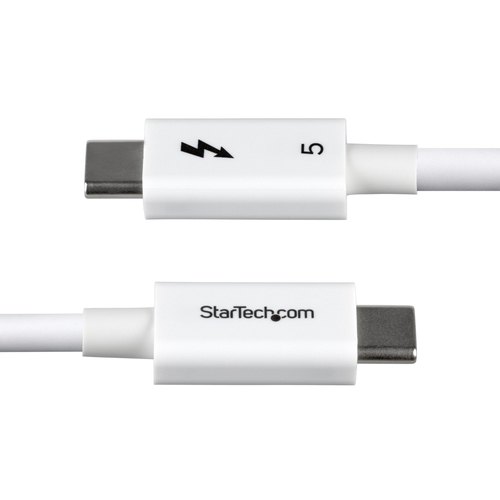 StarTech.com 1m Thunderbolt 5 Kabel, 80Gbps/Tot 120Gbps, 240W PD, 8K 60Hz, Gecertificeerde Thunderbolt Kabel, Compatibel met Thunderbolt 4/USB4/USB-C, Wit