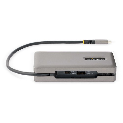 StarTech.com USB-C Multiport Adapter, 4K 60Hz HDMI/VGA, 3-Port USB Hub, 100W Power Delivery Pass-Through, GbE, Travel Docking Station met Charging, Mini Dock, 30cm Wrap-Around Kabel