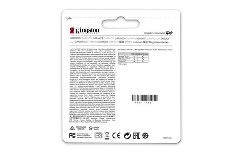 Kingston Technology DataTraveler 64GB microDuo 3C 200 MB/s dubbele USB-A + USB-C