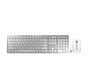 CHERRY DW 9100 SLIM toetsenbord Inclusief muis Universeel RF-draadloos + Bluetooth QWERTY Amerikaans Engels Zilver