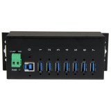 StarTech.com 7-Port USB 3.0 Hub - 5Gbps - Metalen Industriële USB-A Hub met ESD-bescherming & 350W overspanningsbeveiliging - Din Rail/Wand/Bureau Monteerbaar - TAA Compliant USB Expander Hub