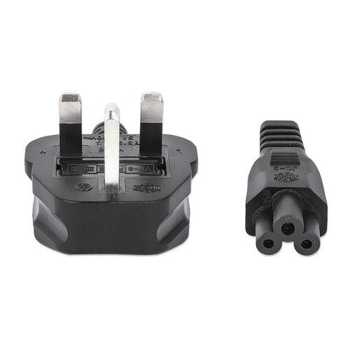 Manhattan Voedingskabel, Britse 3-polige stekker (Type G) naar C5-connector (klaver), 1,8 m, 2.5 A, netkabel, levenslange garantie