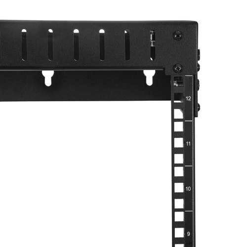 StarTech.com 2 Post 12U Heavy-Duty Wandmonteerbare Server Rack, 19" Open Frame Netwerk Rack met Verstelbare Diepte, Data Rack voor IT/AV/Patchpaneel/Computer Apparatuur, Incl Kooimoeren en Schroeven