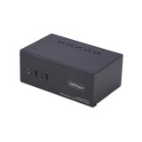 StarTech.com 2-Port Dual-Monitor DisplayPort en HDMI KVM Switch, 4K 60Hz, 1x HDMI & 1x DP Monitor, 2-Port USB Hub, 5Gbps, 2x USB HID Ports, TAA Compliant