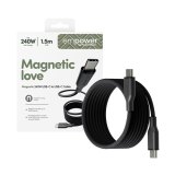 PanzerGlass empower™ by ® Magnetic 240W USB-C to USB-C Cable | USB 2.0 | 1.5M | Space Black USB-kabel 1,5 m Transparant
