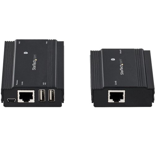 StarTech.com 4-Port USB 2.0 Extender Hub over Single CAT5e/CAT6 Ethernet Kabel (RJ45) - 100m - USB Extender Hub Adapter Kit - Metalen Behuizing - Extern Gevoed - 480 Mbps