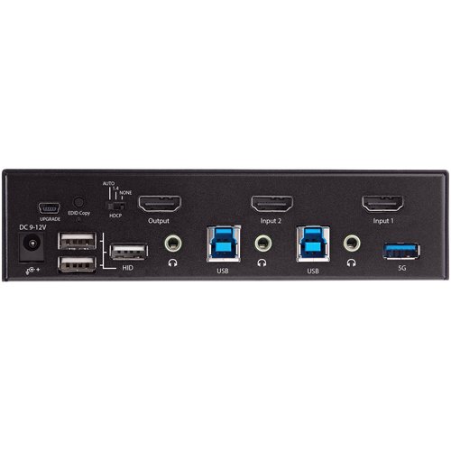 StarTech.com 2 Port Single Monitor KVM HDMI Switch, 4K 60Hz Ultra HD HDR, Desktop Hub 4K HDMI 2.0 KVM Schakelaar met 2x USB 3.0 (5Gbps) & 4x USB 2.0 HID, Audio, Hotkey Switching, TAA