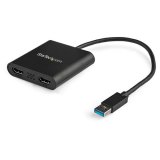 StarTech.com USB 3.0 naar Dual HDMI Adapter - Dual 1080p of Single 4K 30Hz - Externe video & grafische kaart - USB Type-A naar HDMI Dual Monitor Display Adapter - Alleen Windows - Zwart