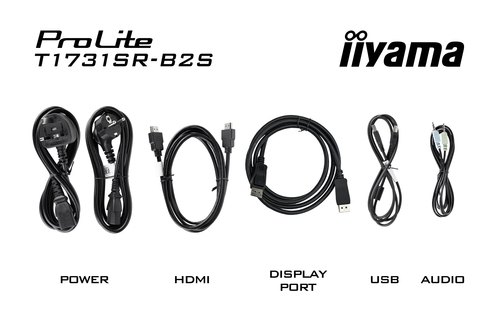 iiyama ProLite T1731SR-B2S computer monitor 43,2 cm (17") 1280 x 1024 Pixels SXGA LCD Touchscreen Tafel Zwart