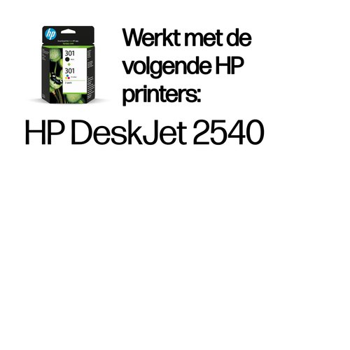 HP 301 originele zwarte/drie-kleuren inktcartridges, 2-pack