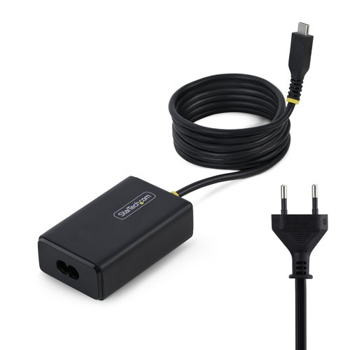 StarTech.com 65W USB-C Laptop Oplader met 1,5m Geïntegreerde USB-C Kabel, Power Adapter Brick voor Dell, XPS, HP ProBook, MacBook Pro, Microsoft Surface Pro