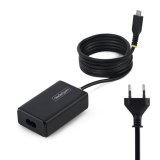StarTech.com 65W USB-C Laptop Oplader met 1,5m Geïntegreerde USB-C Kabel, Power Adapter Brick voor Dell, XPS, HP ProBook, MacBook Pro, Microsoft Surface Pro