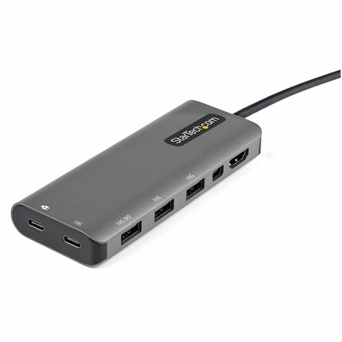 StarTech.com USB C Multiport Adapter - USB-C naar HDMI or Mini DisplayPort 4K 60Hz, 100W Power Delivery Pass-Through, 4-Port 10Gbps USB Hub - USB Type-C Mini Dock - 30cm Vaste Kabel