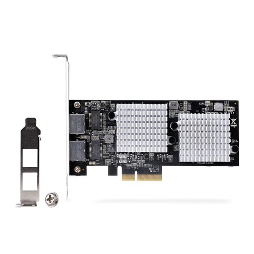 StarTech.com 2-Port 10GbE PCIe Netwerk Adapter Kaart, Netwerk Kaart voor PC/Desktop/Server, Zes Snelheden, PCIe Gigabit Ethernet Kaart met Jumbo Frame Ondersteuning, NIC/LAN Interface Kaart, 10GBASE-T en NBASE-T