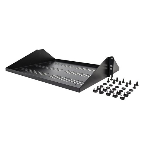 StarTech.com 2U Rack Shelf - Universele Geventileerde 19 inch Server Rack Plank/Lade voor AV/Data/Netwerk Apparatuur – Cantilever/Uitkragende Ligger – Duurzaam Ontwerp – Max. 91kg - Diepte 35 cm (14”)