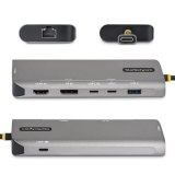 StarTech.com USB4 Multiport Adapter, Driverless Dual 4K voor macOS en Windows, 140W Power Delivery Charging, 3-Port 10Gbps Hub, 2.5GbE, Mini Dock