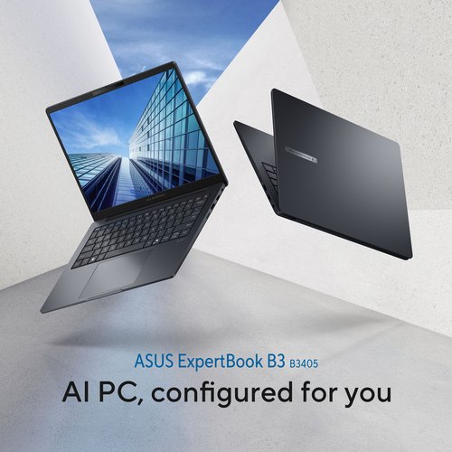 ASUS ExpertBook B3 B3405CCA-LY0758X Intel Core Ultra 5 225H Laptop 35,6 cm (14") WUXGA 16 GB DDR5-SDRAM 512 GB SSD Wi-Fi 6E (802.11ax) Windows 11 Pro Zwart, Grijs AZERTY Belgisch