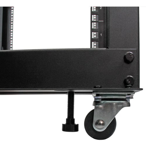 StarTech.com 4-Post 12U Mobiel Open Frame Server Rack, 19" Patchkast met Wielen en 4 Stijlen, Open Serverkast met Verstelbare Diepte voor Computer / AV / Netwerk Apparatuur - Wielen, Stelvoeten of Vloermontage