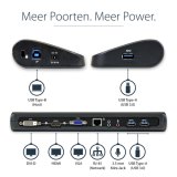 StarTech.com Dual Monitor USB 3.0 Laptop Docking Station met HDMI/DVI/VGA, 3x USB-A Hub, GbE, Audio, Universeel Type-A Dock voor Windows/macOS/ChromeOS, TAA Compliant
