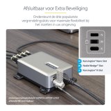 StarTech.com 4-Port Multi-Device USB-C Oplader, Totaal 240W, Single Port 140W EPR, PD 3.1, Poorten met Schroefvergrendeling, Opbouwmontage, Ideaal voor Vergaderzalen