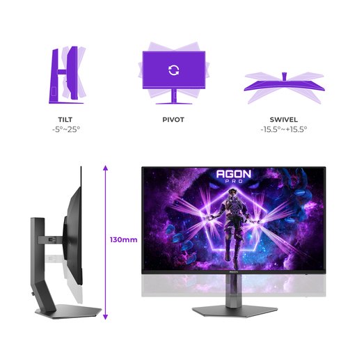 AOC AGON PRO AG326UZD2 computer monitor 80 cm (31.5") 3840 x 2160 Pixels 4K Ultra HD OLED Zwart