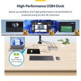 StarTech.com Triple-Monitor USB4 Docking Station, 4K 60Hz HDMI of DisplayPort, 100W Laptop Charging, 2.5GbE, USB-C Multi-Monitor Dock, Zonder Drivers