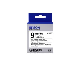 Epson Strong Adhesive Tape - LK-3WBW Strng adh Blk/Wht 9/9