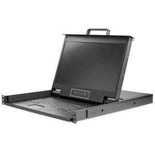 StarTech.com Single Port KVM Rack Console, HD 1080p, KVM Switch met 17" LCD Scherm voor Server Rack, Universele 1U LCD KVM Lade met Kabels & Hardware, USB Ondersteuning, 50000 MTBF, QWERTY Keyboard