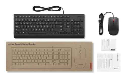 Lenovo 4X31R64434 toetsenbord Inclusief muis Thuis/Werk USB Frans, Duits, Zwitsers Zwart