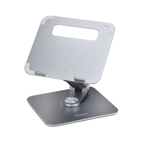 StarTech.com Telescopische Laptopstandaard, 360 Roterende Voet, Draaibare Laptophouder voor Bureau, In Hoogte Verstelbaar & Kantelbaar, Max 5kg, Aluminium