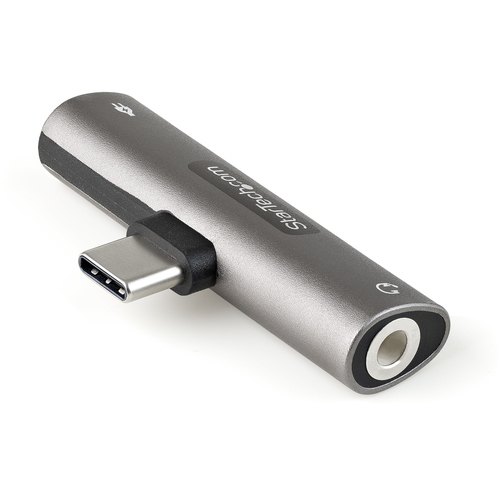 StarTech.com USB-C Audio & Oplaadadapter - USB-C Audio Adapter met 3.5mm TRRS Koptelefoon/Headset Jack en 60W USB Type-C Power Delivery Pass-through - Voor USB-C Telefoon/Tablet/Laptop