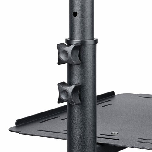 StarTech.com Beamertafel - Stevige Verrijdbare Laptop en Projectietafel (2x 10kg/schap) - Presentatiewagen/Computer Trolley/AV Projector Stand - In Hoogte Verstelbaar / Zwenkwielen met Rem