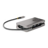 StarTech.com USB-C Multiport Adapter, 4K 60Hz HDMI/DP, 3-Port USB Hub, 100W Power Delivery Pass-Through, GbE, Travel Docking Station met Charging, Mini Dock, 30cm Wrap-Around Kabel