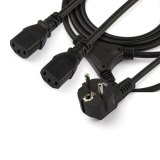 StarTech.com 2m Computer Splitter Stroomkabel, 18AWG, EU Schuko naar 2x C13, 10A 250V, Zwart, AC Vervangkabel, Printer Voedingskabel, PC Power Supply Kabel, TV/Monitor Electriciteitssnoer, UL-Listed