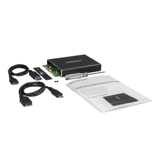 StarTech.com Dubbele sleuf schijfbehuizing voor M.2 SATA SSDs - USB 3.1 (10Gbps) - RAID