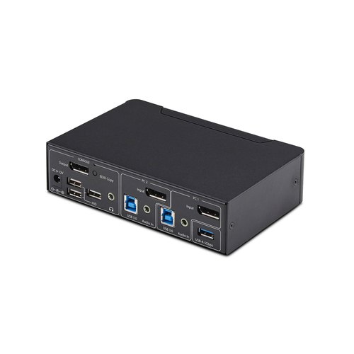 StarTech.com 2-Port DisplayPort KVM Switch, 4K 60Hz, DP 1.2, HDCP 1.4, EDID Beheer, 2-Port USB 3.0 Hub, 4x USB HID Poorten, TAA Compliant
