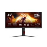 AOC G4 CU34G4 computer monitor 86,4 cm (34") 3440 x 1440 Pixels Wide Quad HD LED Zwart, Rood