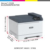 Xerox C320 A4 33 ppm draadloze dubbelzijdige printer PS3 PCL5e6/6 2 laden totaal 251 vel