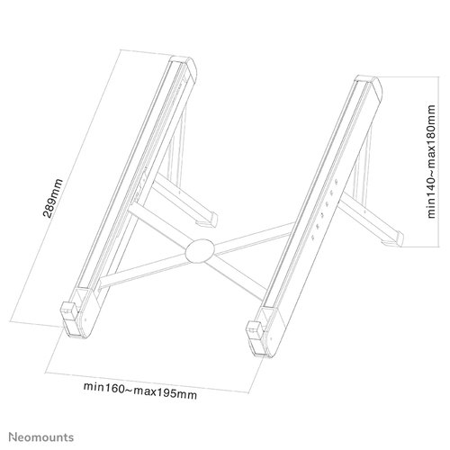 Neomounts NSLS010 Laptopstandaard 11-17" - opvouwbaar - compact - universeel