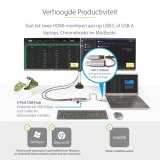 StarTech.com USB-C Multiport Adapter met Ingebouwde USB-C naar USB-A Dongle, Dual HDMI (4K30Hz/1080p60Hz), 3x USB-A 5Gbps, Mini Travel Dock, Laptop Docking Station, 40cm Kabel